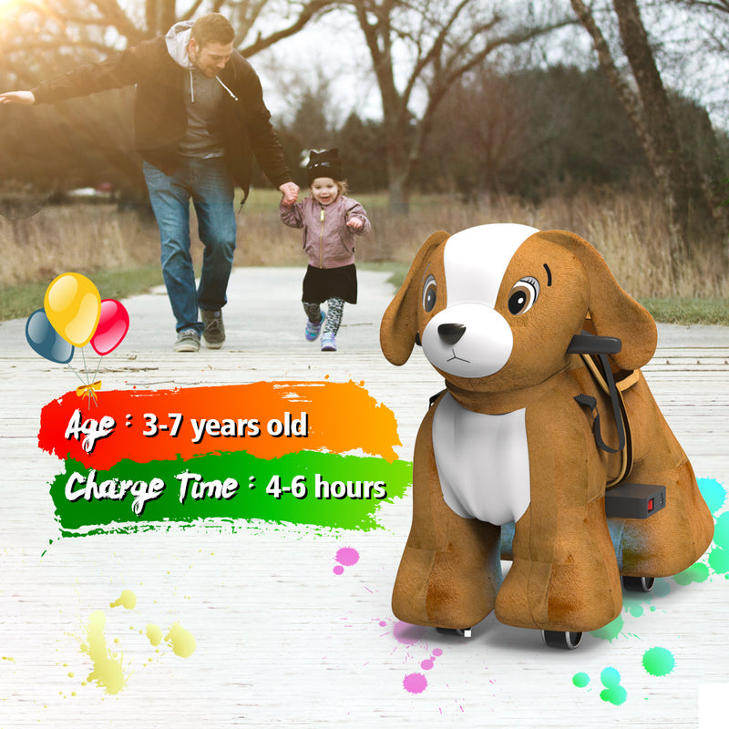 Electric Stuffed Ride on Dog Animals for 3-7 Years Old