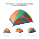 Outdoor/Indoor 2 person Camping Dome Tent, Double Door Windproof for Camping, Hiking, Backpacking & Mountaineering