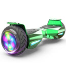 H-Warrior Hoverboard with LED Wheels, Bluetooth Speaker | Chrome Green