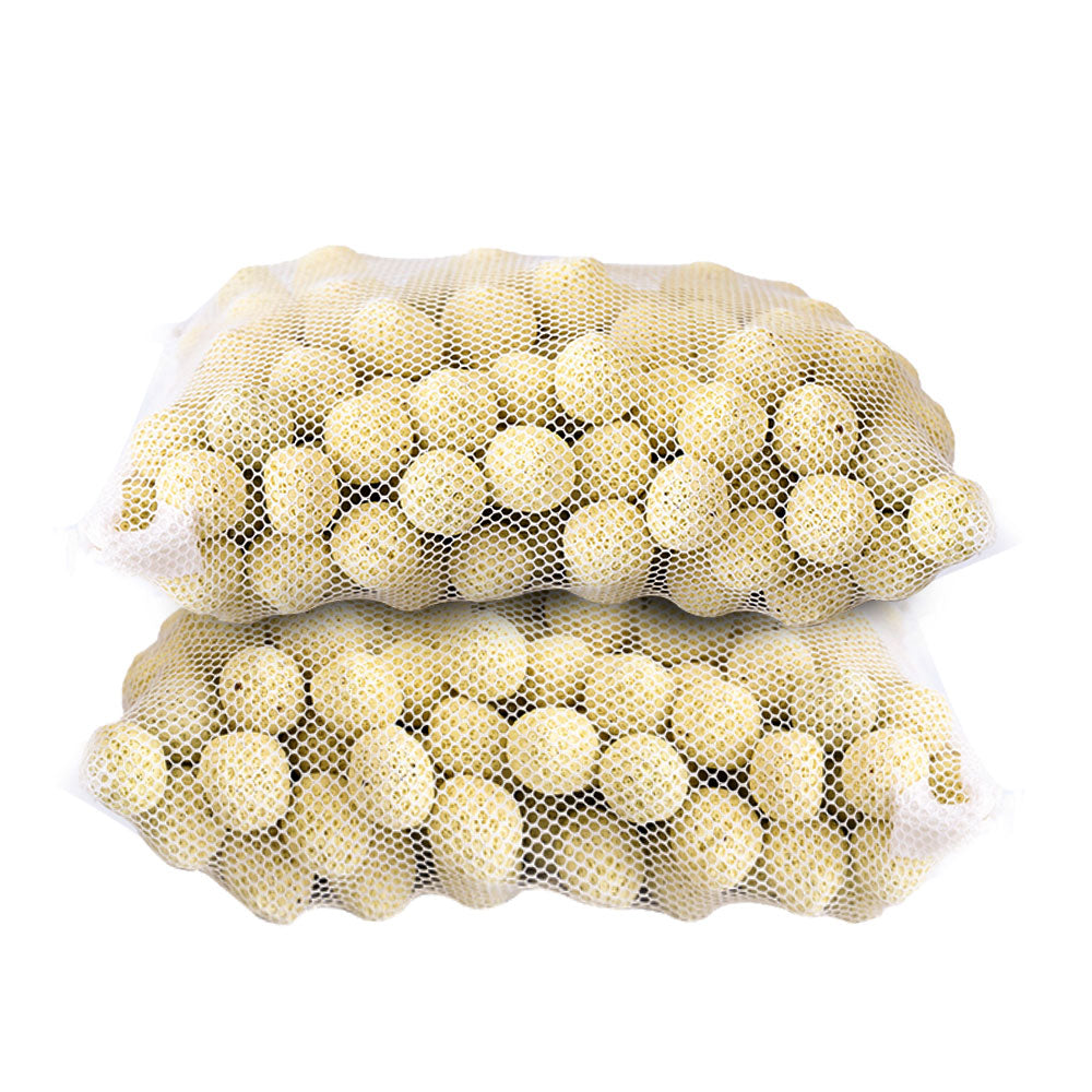 Aquarium Filter Media Porous Balls (Net Weight 5.5 lbs)  Yellow - Ceramic 2 Bags/Pack