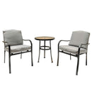 3Pcs Outdoor Indoor Patio Furniture Conversation Sets Steel Frame Table and Chairs Set with Cushions