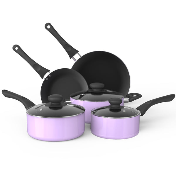 Aluminum Alloy Non-Stick Cookware Set, Pots and Pans - 8-Piece Set (Light Purple)