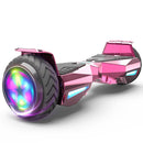 H-Warrior Hoverboard with LED Wheels, Bluetooth Speaker | Chrome Pink