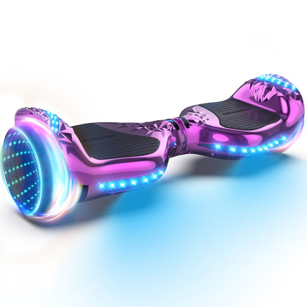 Crystal Light Wheel Hoverboard, New Version Bluetooth Hover Board, Chrome and Design Color Self-Balance Electric Scooter