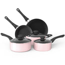 Aluminum Alloy Non-Stick Cookware Set, Pots and Pans - 8-Piece Set (Light Pink)