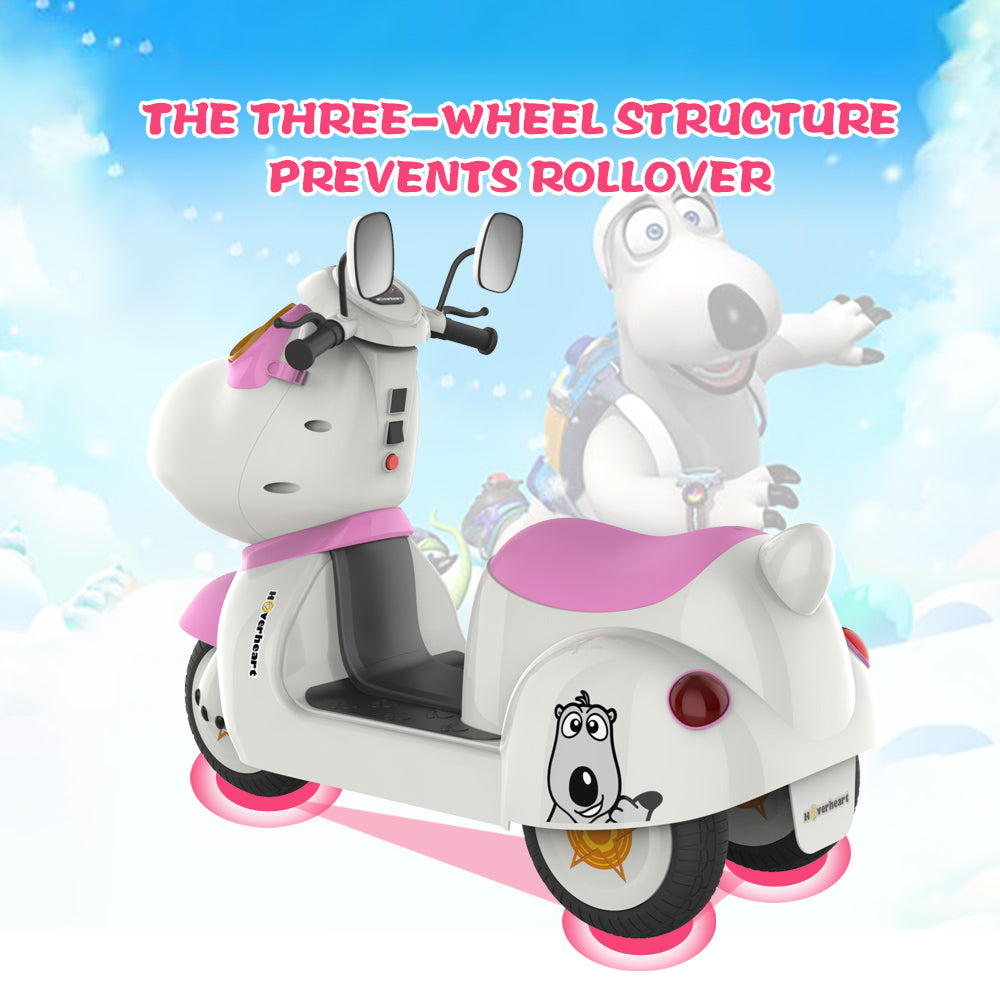 Bernard Bear Ride-On Toy 6V/4.5Ah With LED 3 Wheels For Kids (Pink)