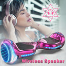 Crystal Light Wheel Hoverboard, New Version Bluetooth Hover Board, Chrome and Design Color Self-Balance Electric Scooter