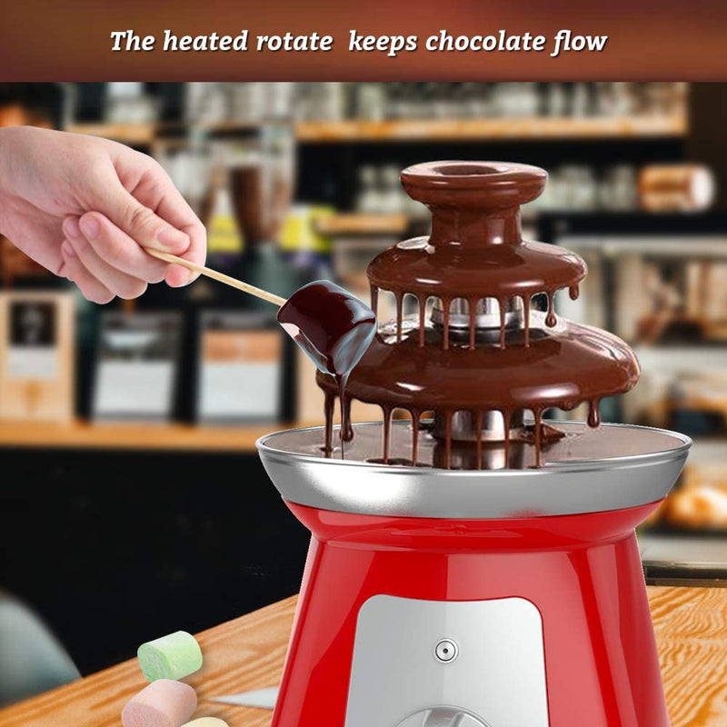 KAPAS Stainless Steel Chocolate Fondue Fountain, 3 Tiers Assembled, Perfect for Kid's Party, Holidays.