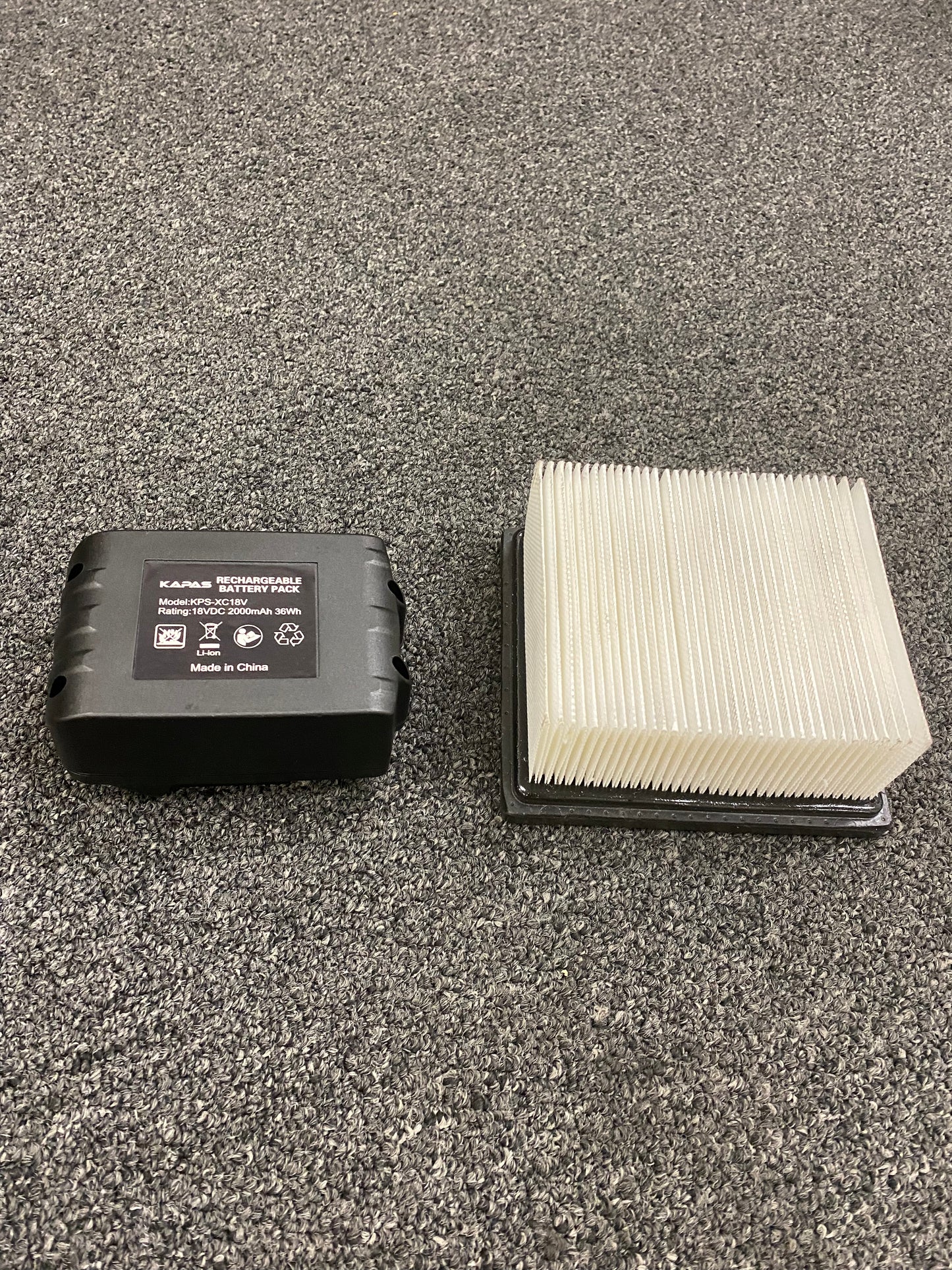 18V portable vacuum parts- extral battery and filter