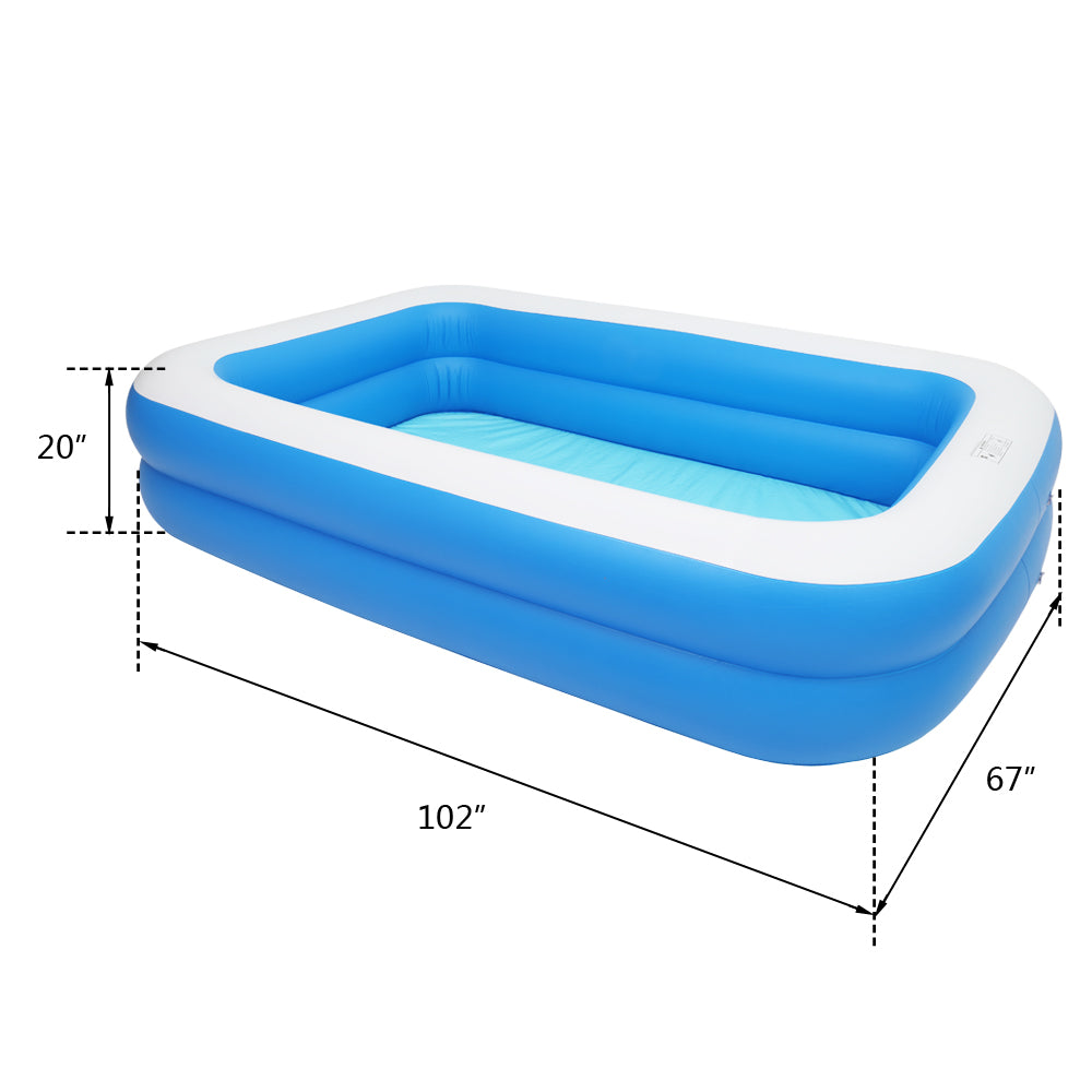 4 Person Inflatable Swimming/Ball Pool 102"x72"x22" 0.3mm PVC Thickness