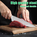 14 pcs WOODEN BLOCK Self-Sharpening Knife Set with Block, Chef Knife, Bread Knife, Steak Knife Set,  Stainless Steel