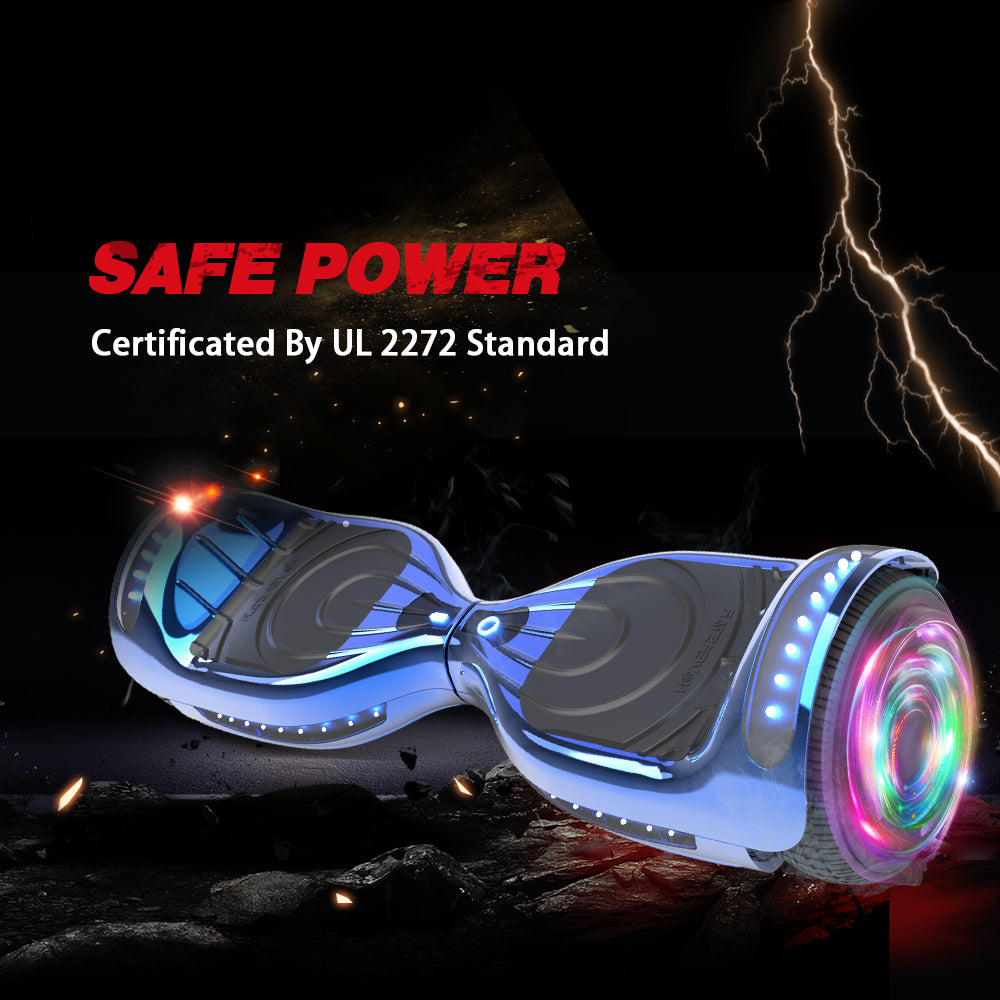 HOVERSTAR Hoverboard All New Version-HS2.0, Chrome Color & Coating Skins Two Wheels Self-Balancing Scooter with Wireless Speaker Playing Music & Led Wheels Flashing Lights