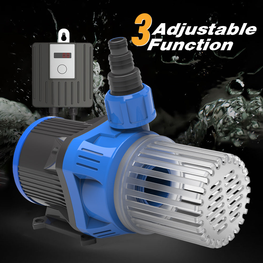 Variable Water Pump, Aquariums Ultra Quiet Circulation Amphibious Pump for Aquarium, Fish Tank, Pond and Fountain-6075GPH