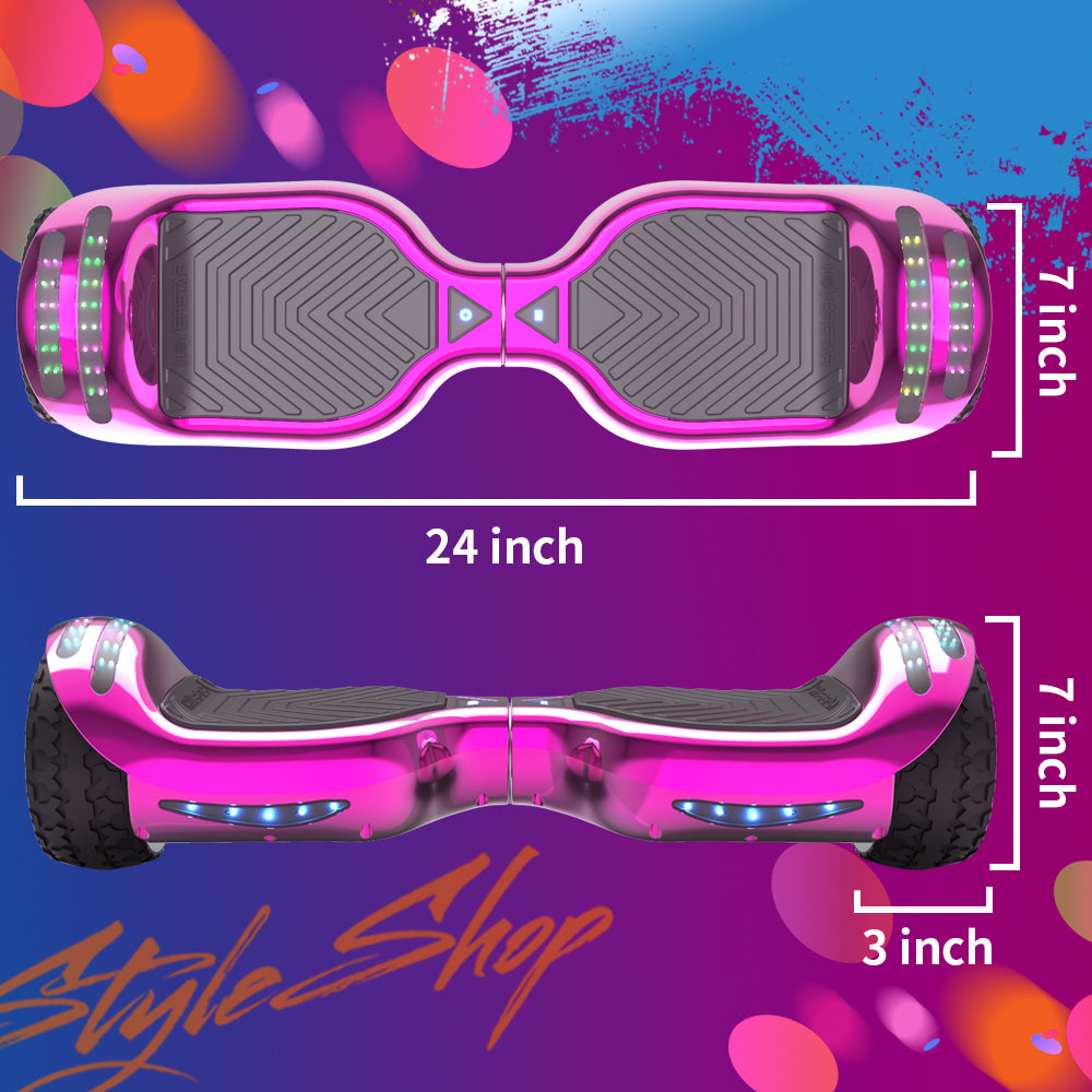 H-Rogue All-Terrain Bluetooth Hoverboard with Light-Up Wheels | Pink