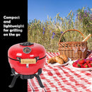 Ceramic BBQ Grill 8inch, Easy to carry, for Outdoor Cooking, Picnic, Patio, Backyard，red