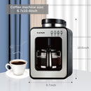 KAPAS Mini Automatic Coffee Machine With Grinding Function, Programmable Timer Mode and Keep Warm Plate,0.6L Capacity, 600W