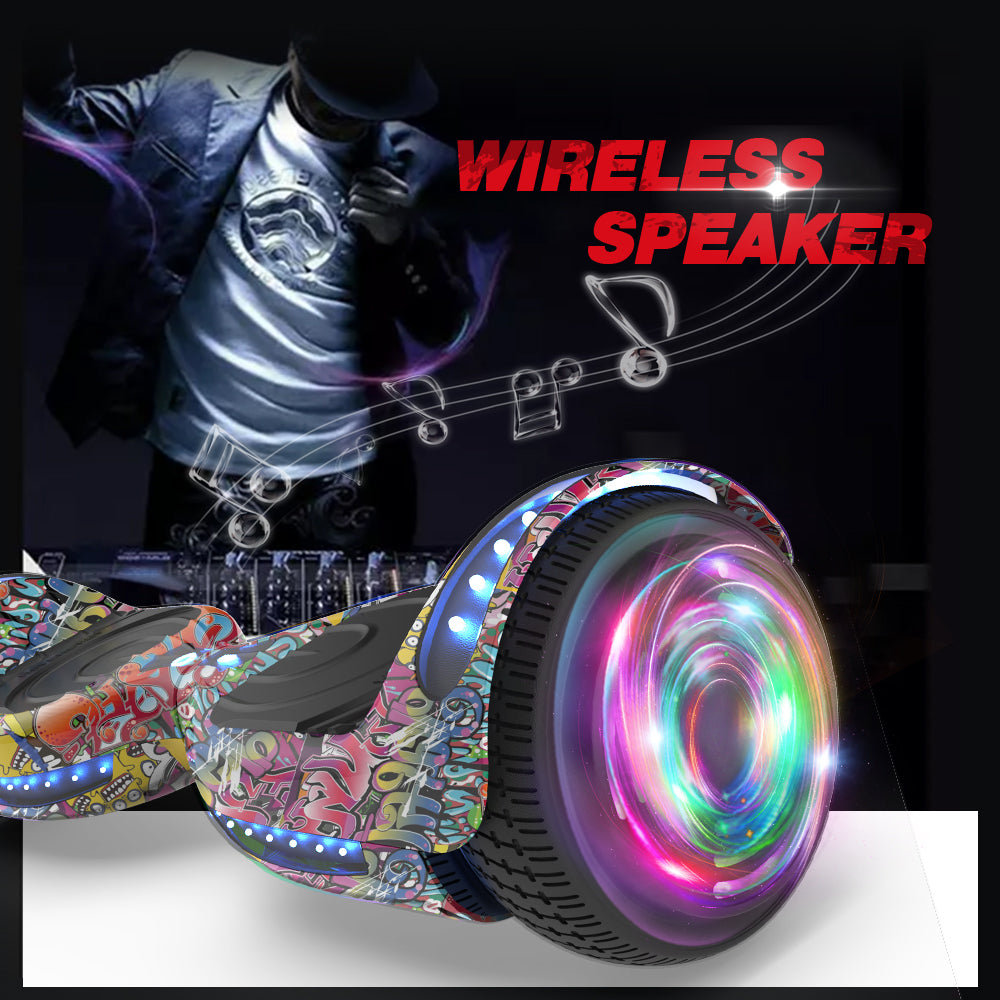 HOVERSTAR Hoverboard All New Version-HS2.0, Chrome Color & Coating Skins Two Wheels Self-Balancing Scooter with Wireless Speaker Playing Music & Led Wheels Flashing Lights