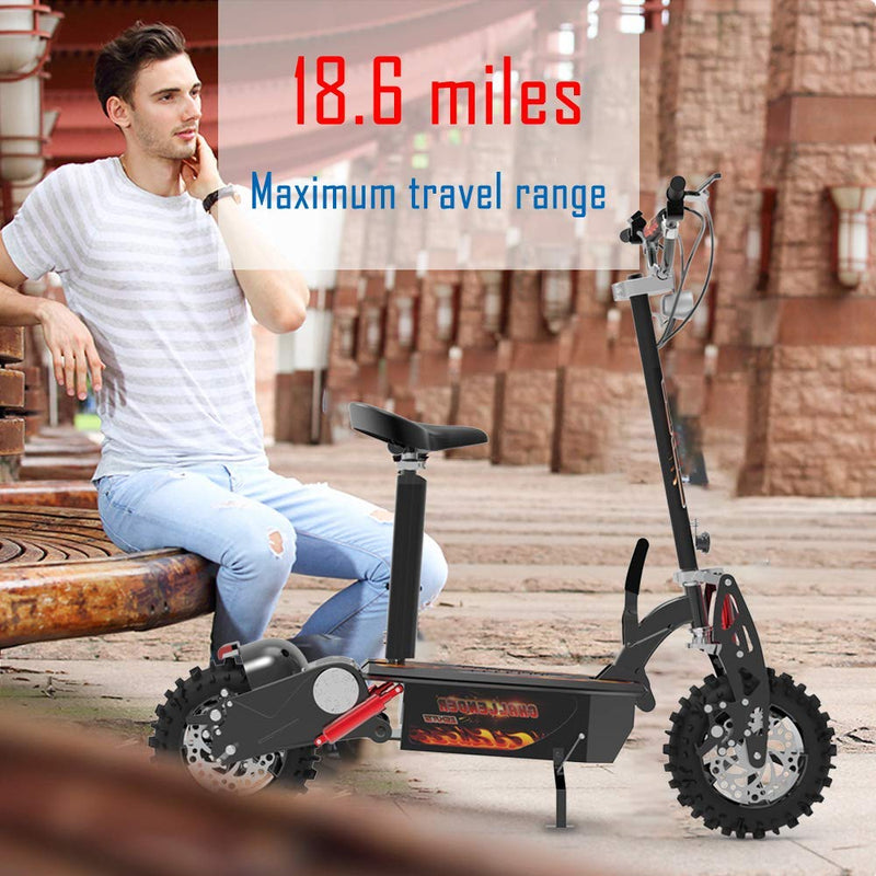 Electric Scoote Brushlessr 1600W  36V Long-Range Battery Foldable Easy Carry Portable Design, Adult Electric Scooter Commuter Scooter (1600 Watt)
