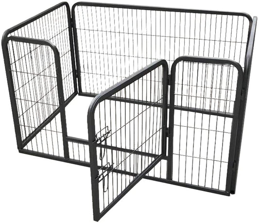 Dog Fence & Pet Playpen, Heavy Duty Foldable Metal Dog Pen 28" Height with Door for Outdoor Exercise, Indoor Kennels