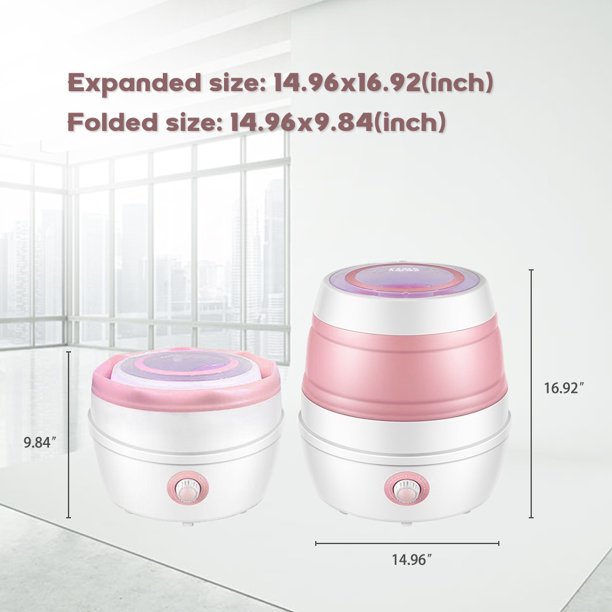 KAPAS Foldable Mini Washing Machine, (5.7Lb/2.6kg Capacity) Portable Compact Lightweight Washer for BABY Clothes, Travel, Camping, Truck Driving, Trip, RV