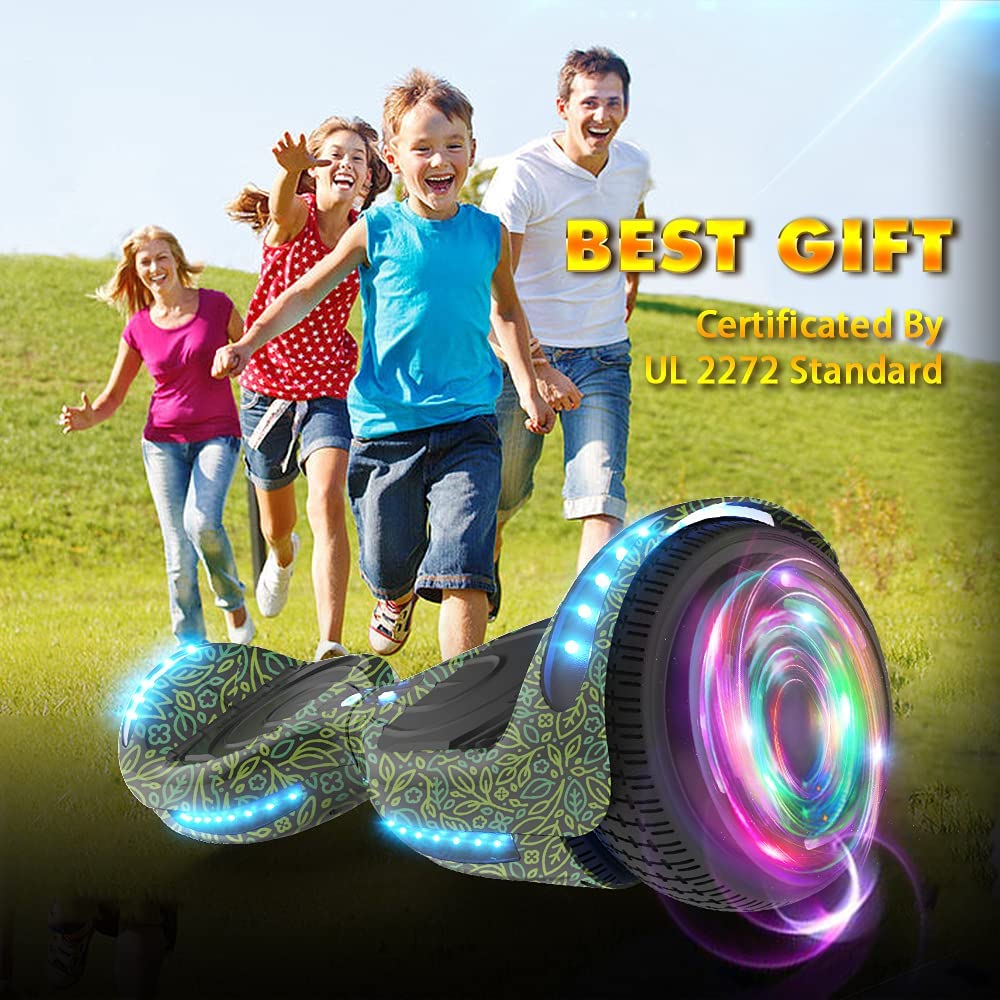HOVERSTAR Hoverboard All New Version-HS2.0, Chrome Color & Coating Skins Two Wheels Self-Balancing Scooter with Wireless Speaker Playing Music & Led Wheels Flashing Lights