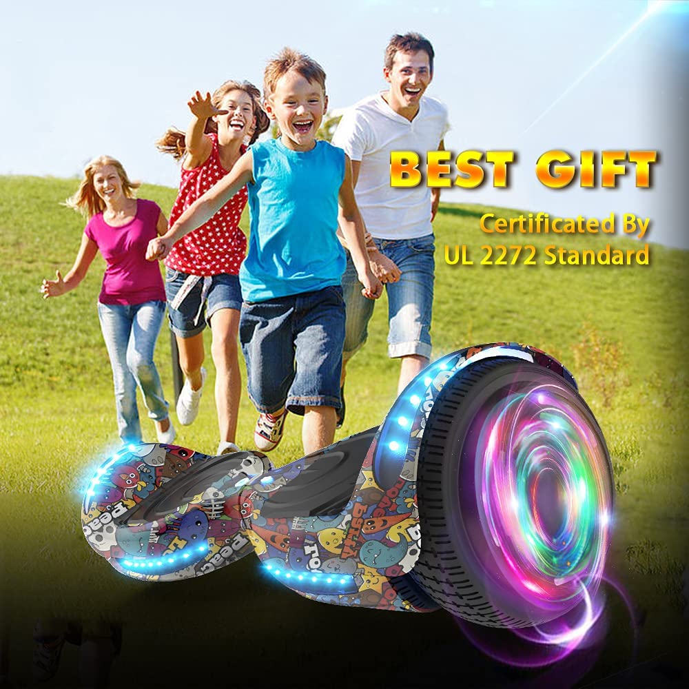 HOVERSTAR Hoverboard All New Version-HS2.0, Chrome Color & Coating Skins Two Wheels Self-Balancing Scooter with Wireless Speaker Playing Music & Led Wheels Flashing Lights