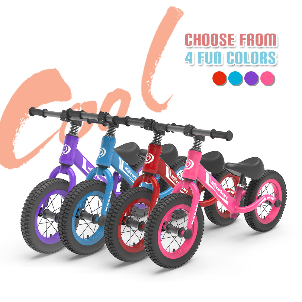 HOVER HEART Lightweight Kid's Balance Bike, 12'' Sports Balance Bike for Toddlers 18~48 Months, 2~4 Years Old with Adjustable seat and Absorbing Pneumatic Tire (Pink)