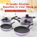 Aluminum Alloy Non-Stick Cookware Set, Pots and Pans - 8-Piece Set (Light Purple)