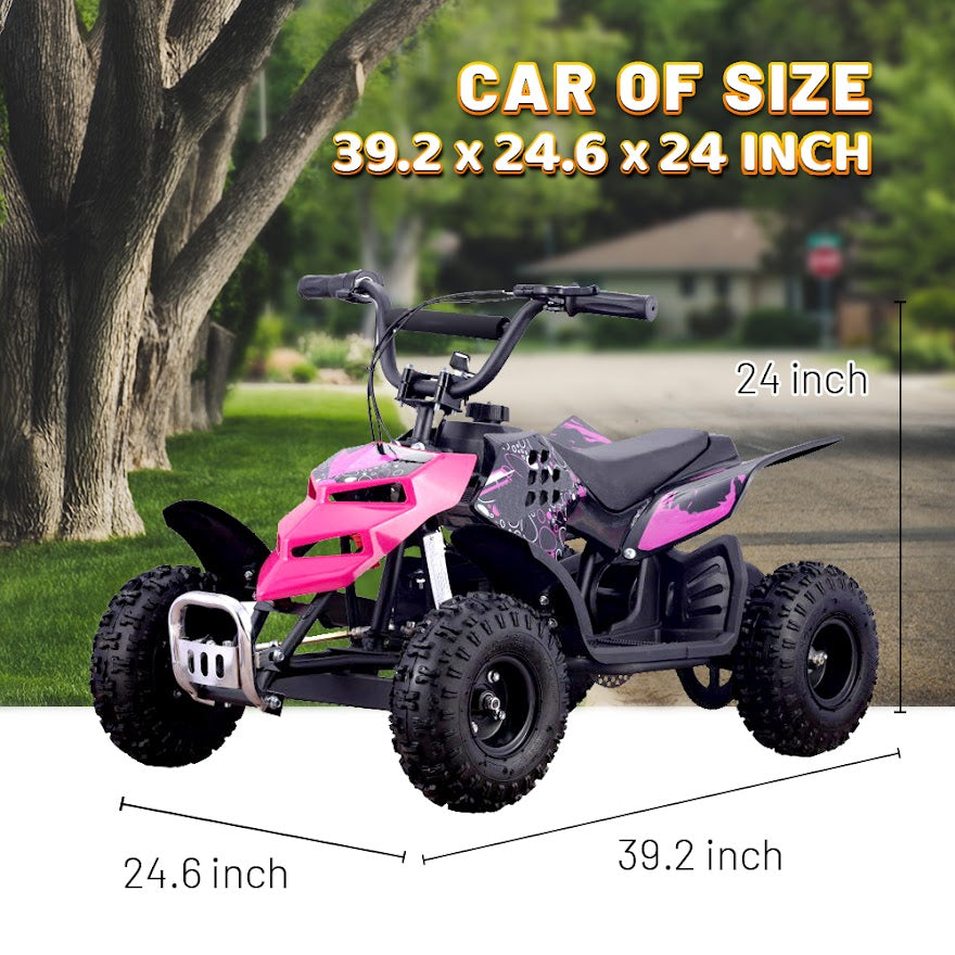 SKRT MONSTER INSECT 24V 100W ALL TERRIAN MINI ELECTRIC QUAD BIKE ATV FOR KIDS (6~12 YEARS OLD)Pink