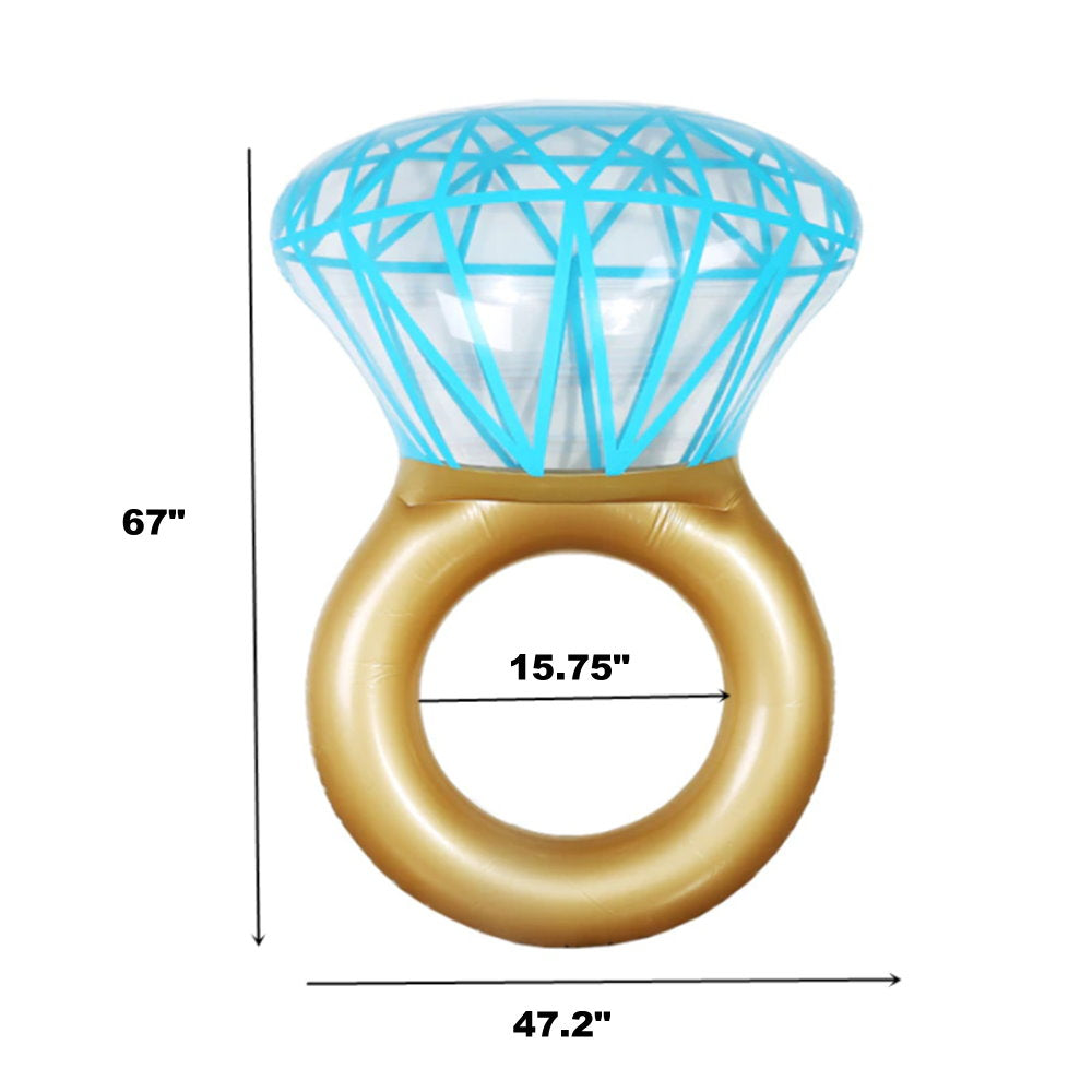 16 inch Ring Diameter Inflatable Diamond Floating Row Swimming Ring Adult Recliner Ring Inflatable Floating Bed Water Sport Engagement ring inflatable.