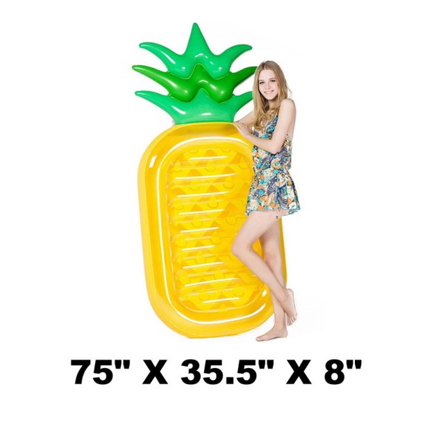 INFLATABLE 75" LARGE OUTDOOR PINEAPPLE SWIMMING POOL FLOAT LOUNGE