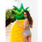 INFLATABLE 75" LARGE OUTDOOR PINEAPPLE SWIMMING POOL FLOAT LOUNGE