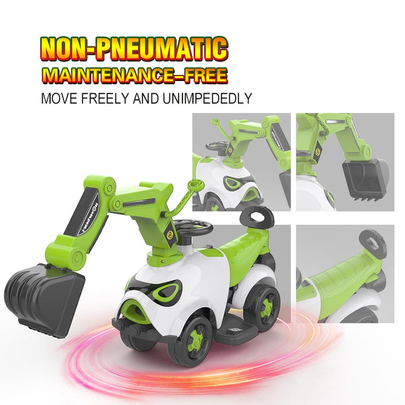 Hoverheart Ride On Electric Motor Excavator With Manual Digger & Music Sounds (Green)