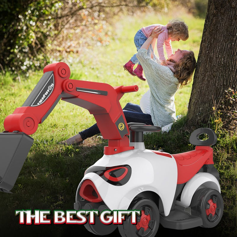 Hoverheart Ride On Electric Motor Excavator With Manual Digger & Music Sounds (Red)