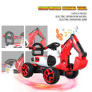 HOVER HEART Electric Excavator Ride-On Toy, 6V/4.5Ah Construction Truck 4 Wheels with Electric Arm Lift, Music for 4-6 Years Kids (Red)