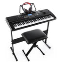 Hillo 61 Key Electronic Piano Keyboards Kit with Headphones, Mic, Stand &amp; Stool