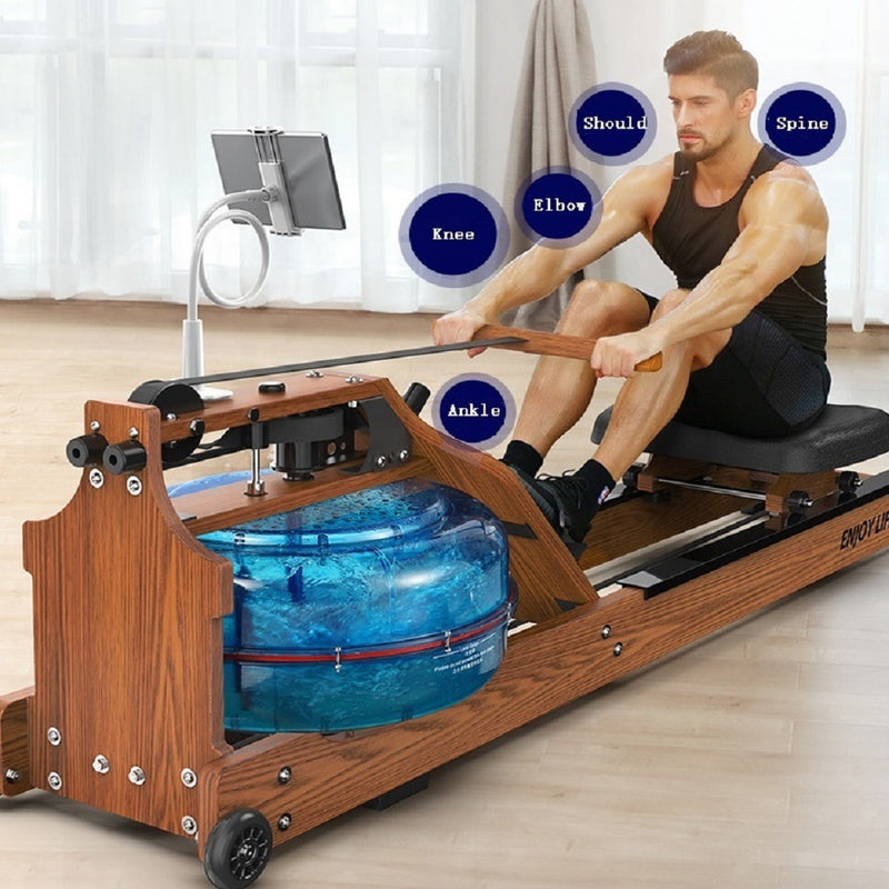 FITPHER Fitness Equipment Water Resistance Rowing Machine Dual-Track Healthy Indoor Gym Equipment For Fitness (Woody)