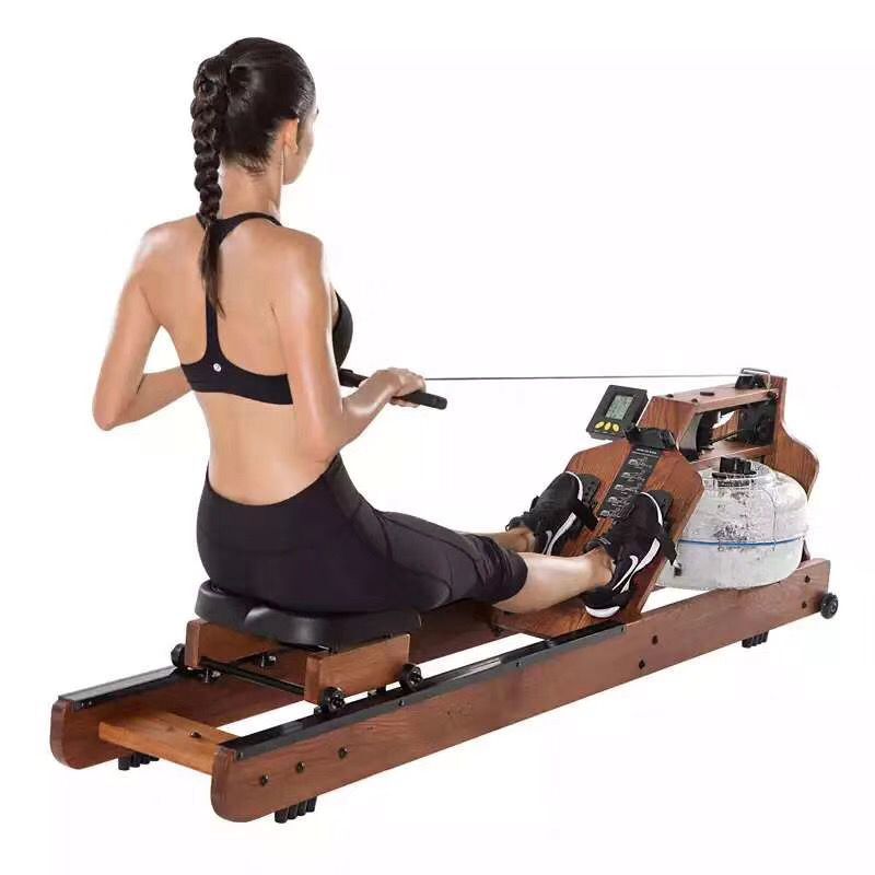 FITPHER Fitness Equipment Water Resistance Rowing Machine Dual-Track Healthy Indoor Gym Equipment For Fitness (Woody)