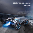 HILLO 2.4G RC Drift Stunt Car 4WD Multi-Direction LED High Speed Off-Road Vehicle With Tail Glowing Water Vapor Jet - Handle Remote Control And Watch Style Gravity Remote Control Included(Gray)
