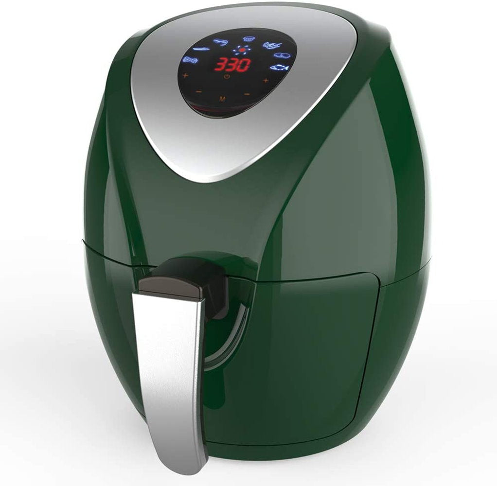 KAPAS Electric Air Fryer, 6.8 Quarts, 6.5 Litre Capacity and 7-in-1 One-Touch Screen Cook Presets with Additional Accessory (Green)