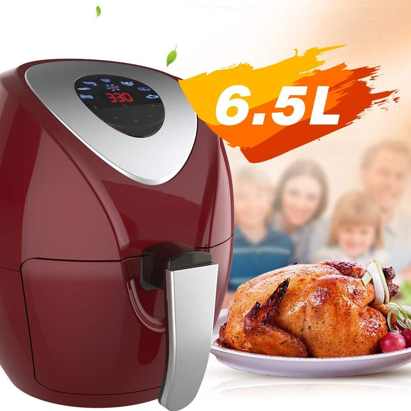 Electric Air Fryer, 4.8 Quarts,7-in-1 One-Touch Screen Cook Presets-RED
