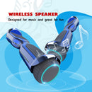 Hoverstar 6.5'' Hoverboard with Front/Back LED & Bluetooth Speaker, Self-Balance Flash Wheel, UL Chrome Blue