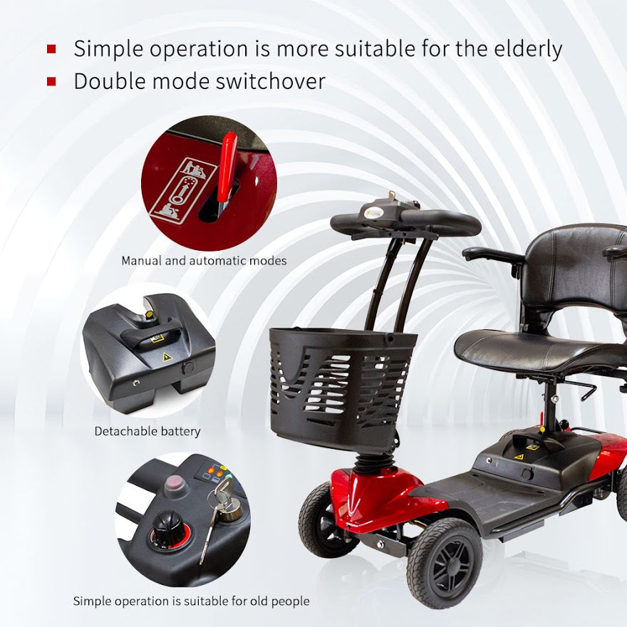 Mobility Scooter - Electric Powered Mobile Wheelchair Device (Red) Brand: SKRT