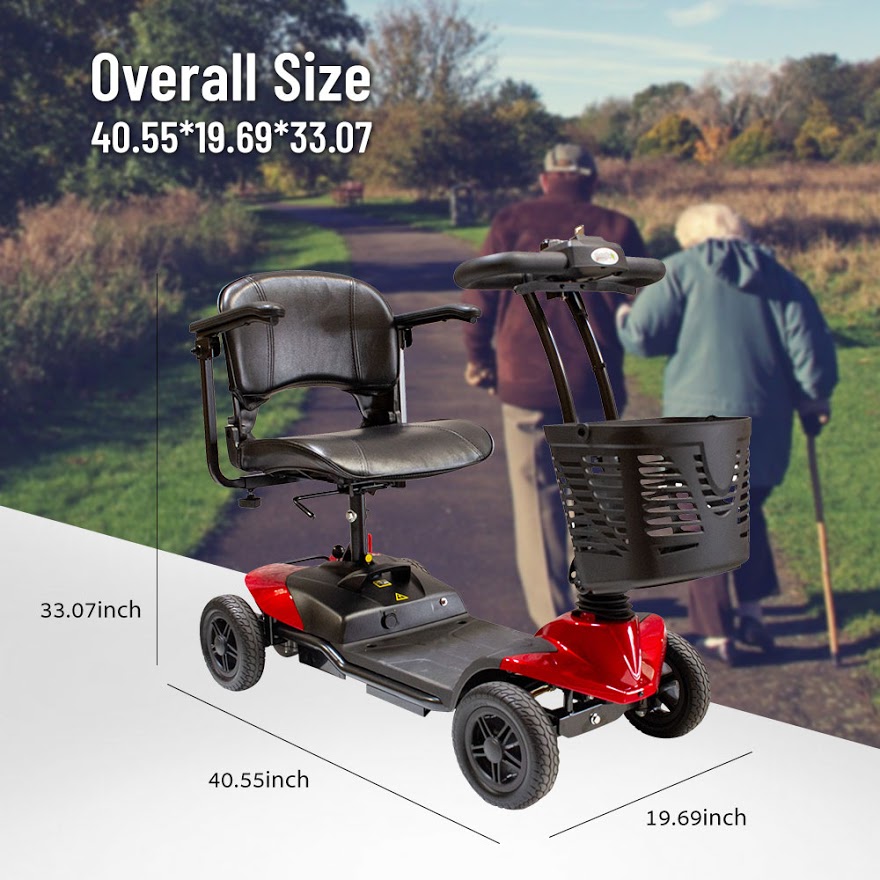 Mobility Scooter - Electric Powered Mobile Wheelchair Device (Red) Brand: SKRT