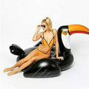 INFLATABLE 79" GIANT OUTDOOR TOUCAN SWIMMING POOL FLOAT LOUNGE