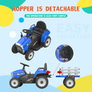 HOVER HEART Electric Tractor 12V Ride-On Toys with Trailer, Music, Manual Gear Shift and Remote Control (Blue)