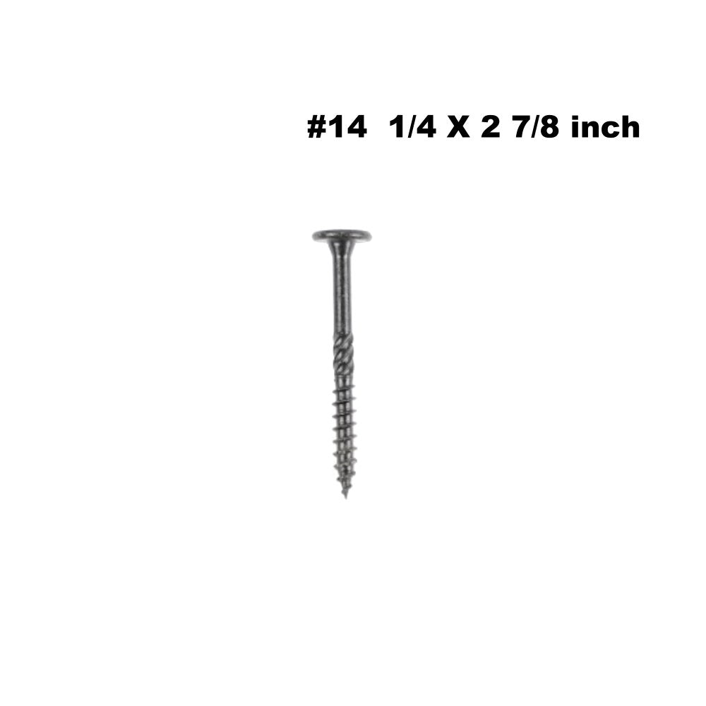 KAPAS Decking/Fencingng/ Framing Black Wood Screws #14 1/4 X 2 7/8” Flat Head, T30 Torx Drive, Hardened Steel , Black NANO 1000hrs + Wax Exterior Coated (50 Pcs - With T30 Torx drive bit )