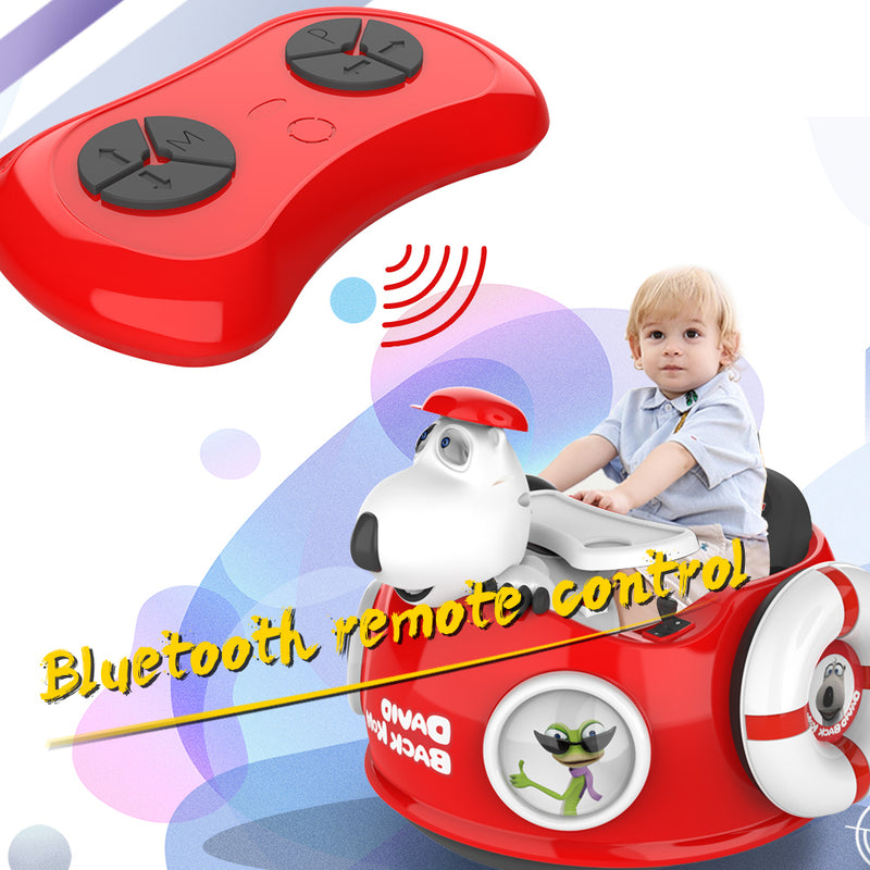 HOVER HEART Bernard Bear Ride-On Toy 6V/4.5Ah with LED 4 Wheels for Kids (Red)
